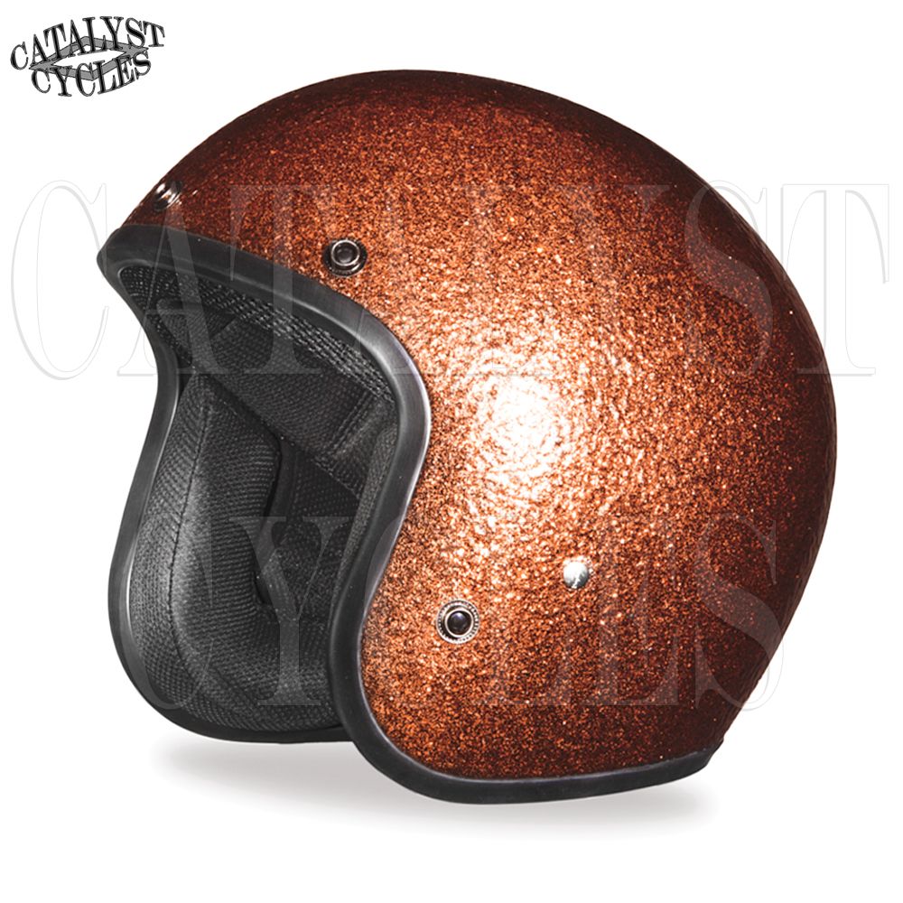 3/4 Motorcycle Helmet Root Beer Metal Flake Helmet Daytona Cruiser ALL